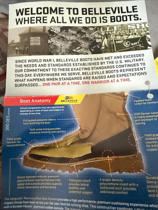 Belleville Tactical Desert Hot Weather Lace-Up Boots - Tan. Size 6.5N main image 9